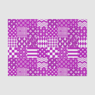 Papel De Seda Diseño de patrones púrpura blanco mixto