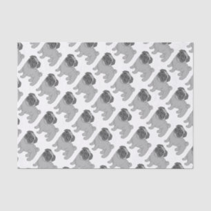 Papel De Seda Diseño de perros de peluca gris