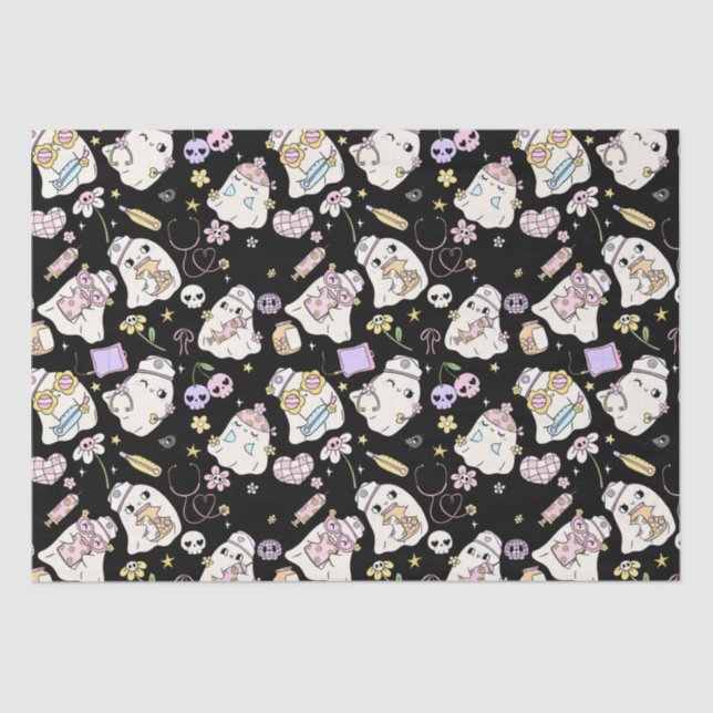 Papel De Seda Diseño de Personalizado Ghost Adorable (Anverso)
