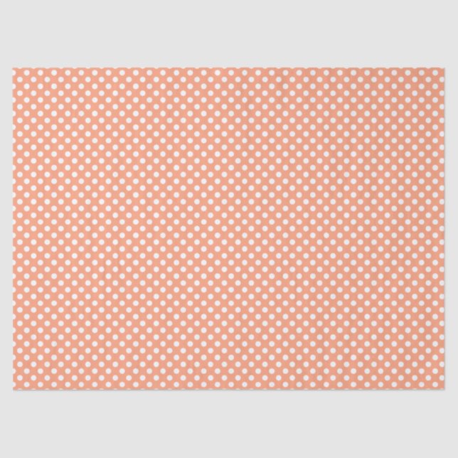 Papel De Seda Diseño de Polkadots Salmon Ligero (Anverso)