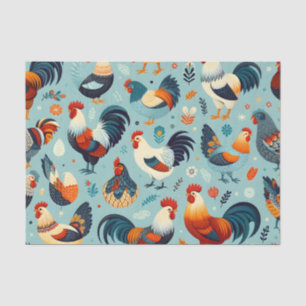 Papel De Seda Diseño de pollos y gallos