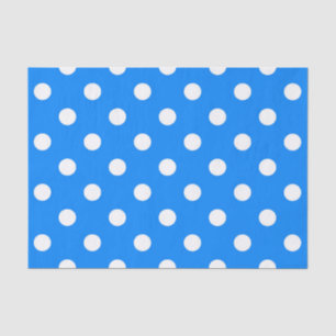 Papel De Seda Diseño de puntos de polka azul blanco