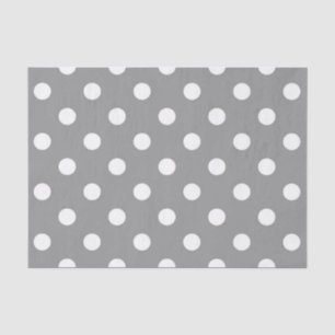 Papel De Seda Diseño de puntos de polka blanco gris