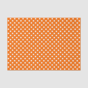 Papel De Seda Diseño de puntos de polka blanco naranja