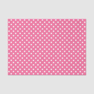 Papel De Seda Diseño de puntos rosados de polka blanca