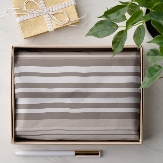 Papel De Seda Diseño de rayas con tono terroso neutro (Regalo )