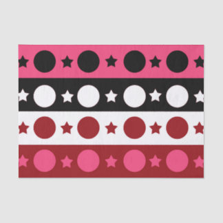 Papel De Seda Diseño de rayas de círculo blanco rosado