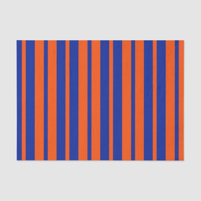 Papel De Seda Diseño de rayas de estilo azul naranja (Anverso)