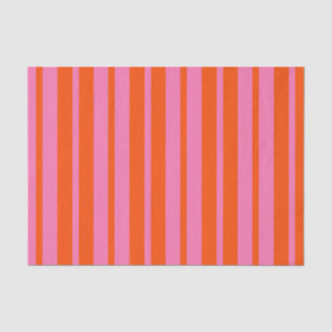 Papel De Seda Diseño de rayas de estilo rosado naranja