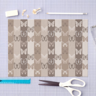 Papel De Seda Diseño de rayas de mariposa de tierra neutra bronc