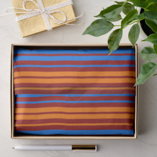 Papel De Seda Diseño de rayas verticales naranja rojo azul  