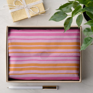 Papel De Seda Diseño de rayas verticales rosa y naranja