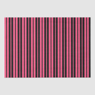 Papel De Seda Diseño de rayas verticales rosadas en negro
