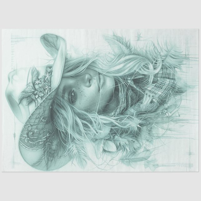 Papel De Seda Diseño de retrato de descomposición (Anverso)