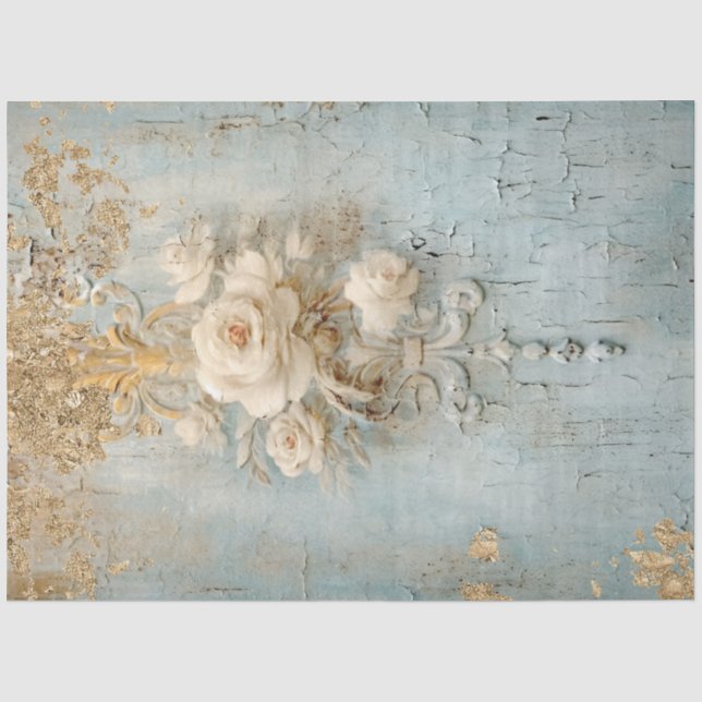 Papel De Seda Diseño de Romance Azul Antiguo Serie 10 (Anverso)