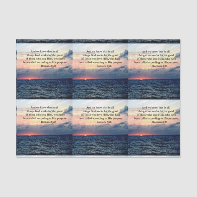 PAPEL DE SEDA DISEÑO DE RUMANOS INSPIRADORES 8:28 (Anverso)