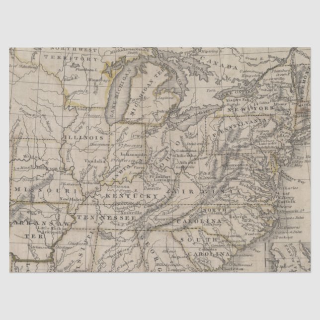 Papel De Seda Diseño de serie de mapas antiguos 9 (Anverso)