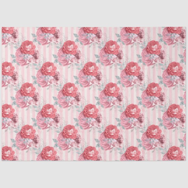 Papel De Seda Diseño de serie floral rosa 1 (Anverso)