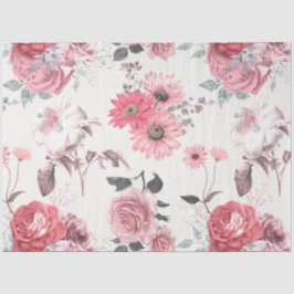 Papel De Seda Diseño de serie floral rosa 12