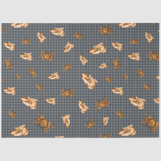 Papel De Seda Diseño de serie náutica oscura 10 (Anverso)