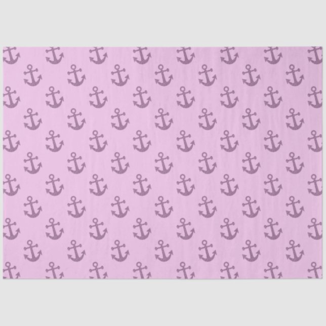 Papel De Seda Diseño de serie náutica rosa y azul 16 (Anverso)