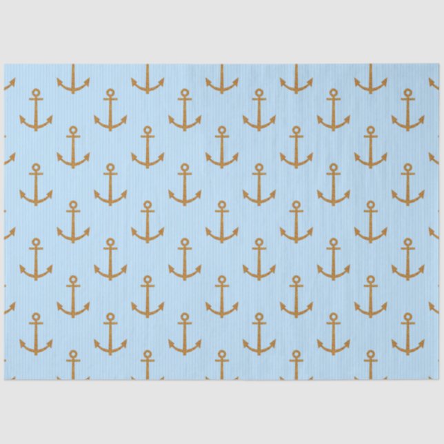 Papel De Seda Diseño de serie náutica rosa y azul 6 (Anverso)