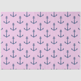 Papel De Seda Diseño de serie náutica rosa y azul 7