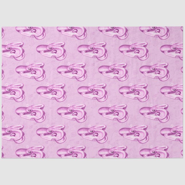 Papel De Seda Diseño de serie náutica rosa y azul 9 (Anverso)