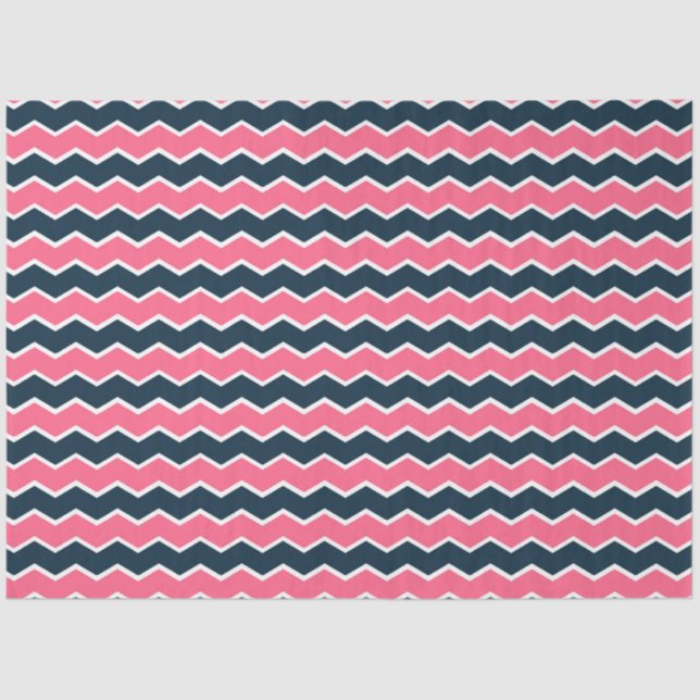 Papel De Seda Diseño de serie náutica rosa y naval 1 (Anverso)