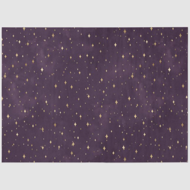 Papel De Seda Diseño de serie nocturna Purple Starry 1 (Anverso)