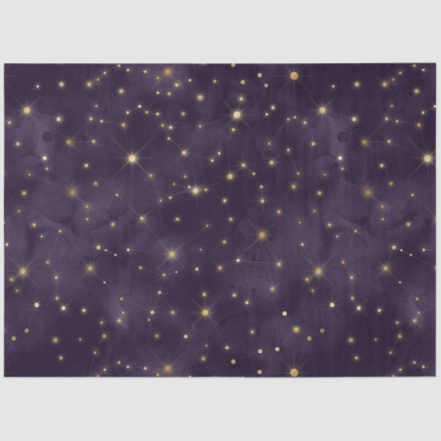 Papel De Seda Diseño de serie nocturna Purple Starry 4 (Anverso)