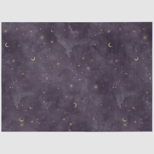 Papel De Seda Diseño de serie nocturna Purple Starry 9 (Anverso)