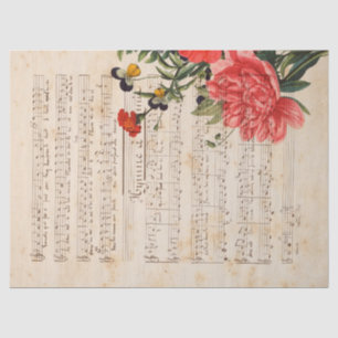 Papel De Seda Diseño de series de música y Rosas 16