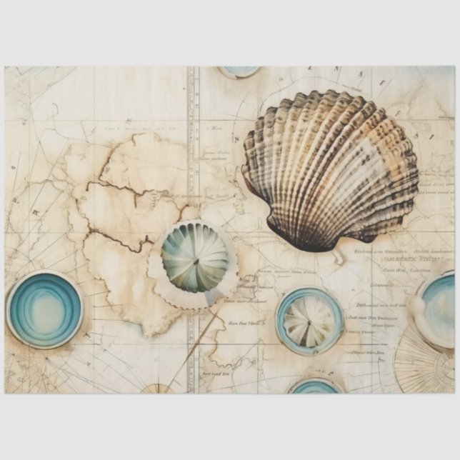 Papel De Seda Diseño de series náuticas chic de Shabby 9 (Anverso)