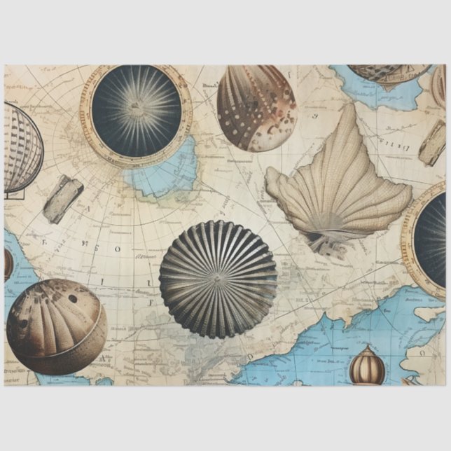 Papel De Seda Diseño de series náuticas chic Shabby 10 (Anverso)