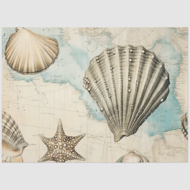 Papel De Seda Diseño de series náuticas chic Shabby 15 (Anverso)