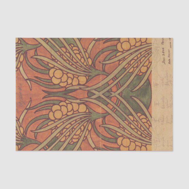 Papel De Seda Diseño de tela para Backhausen por Koloman Moser (Anverso)