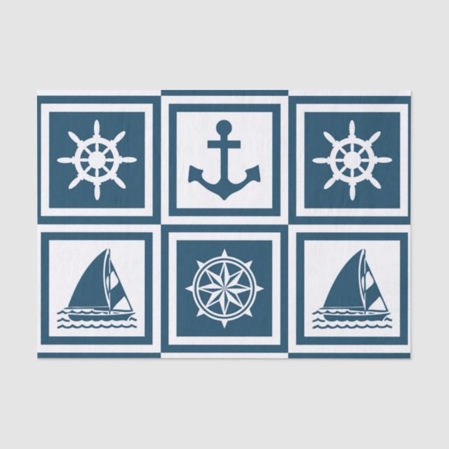 Papel De Seda Diseño de temática náutica (Anverso)
