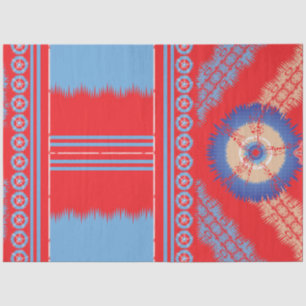 Papel De Seda diseño de un patrón rojo y azul