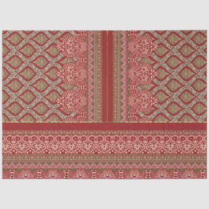 Papel De Seda diseño de un patrón rojo y beige_