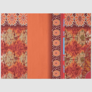 Papel De Seda diseño de un patrón rojo y dorado