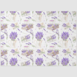 Papel De Seda Diseño de una serie de acuarela de lavanda 1