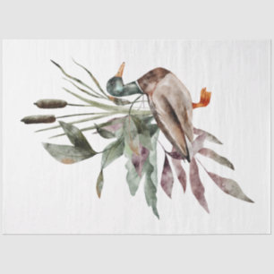 Papel De Seda Diseño de una serie de animales y flores de otoño 