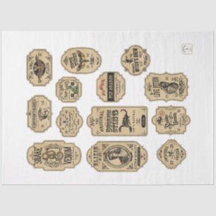 Papel De Seda Diseño de una serie de etiquetas apotecarias y pot