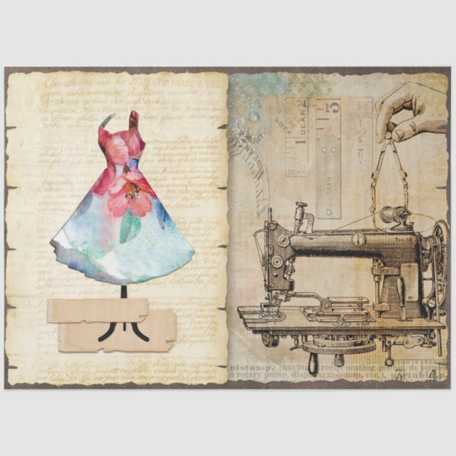 Papel De Seda Diseño de una serie de revistas basura de coser #1 (Anverso)