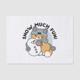 Papel De Seda Diseño de vacaciones de invierno para gato con nie