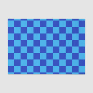 Papel De Seda Diseño de verificador azul claro y oscuro