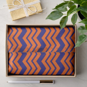 Papel De Seda Diseño de zigzag de Chevron azul naranja