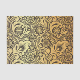 Papel De Seda Diseño del estampado de plores del oro