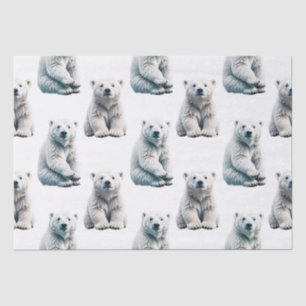 Papel De Seda Diseño del patrón animal del oso polar